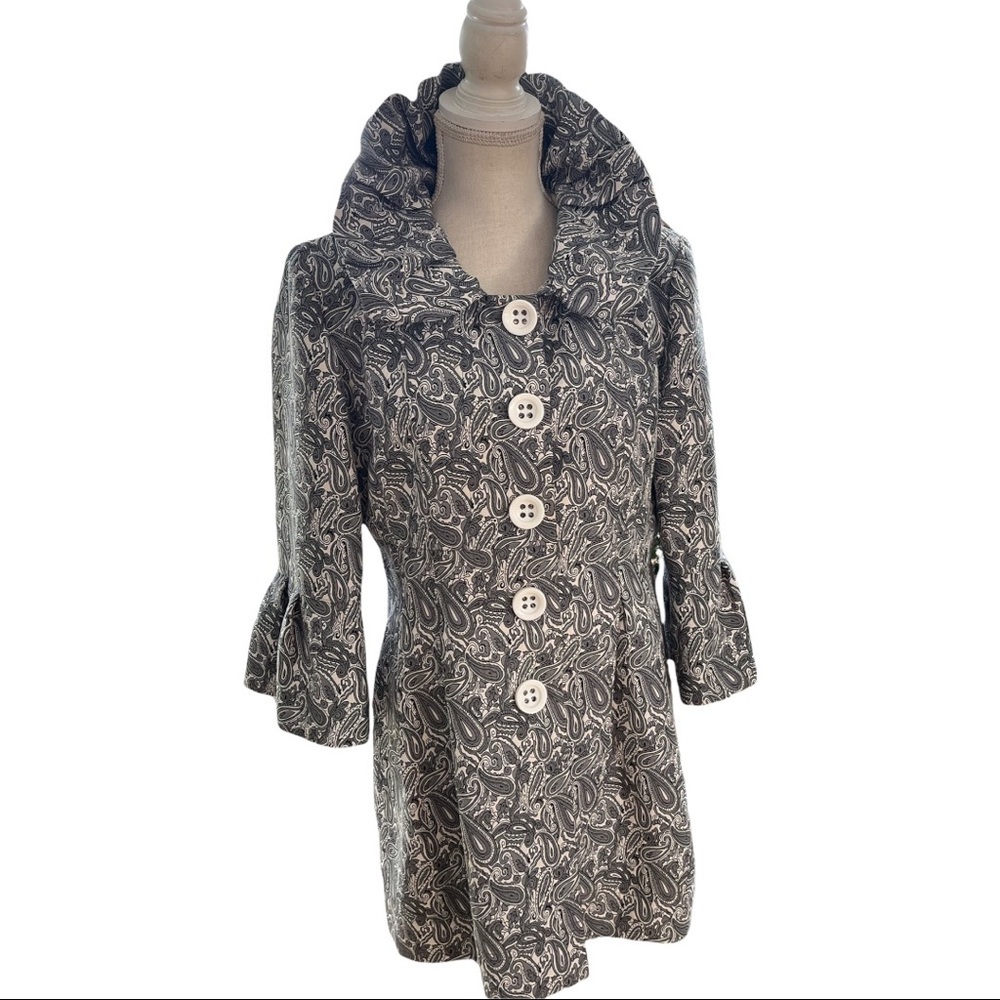 BOHO CHIC grey button DOWN COAT - Picture 15 of 16